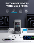Anker Solix C300 DC Power Bank Station 288Wh Portable Power Station, 300W Solar Generator