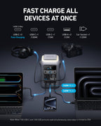 Anker Solix C300 DC Power Bank Station 288Wh Portable Power Station, 300W Solar Generator